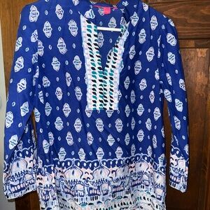 Lilly Pulitzer Blue and Pink Patterned Top